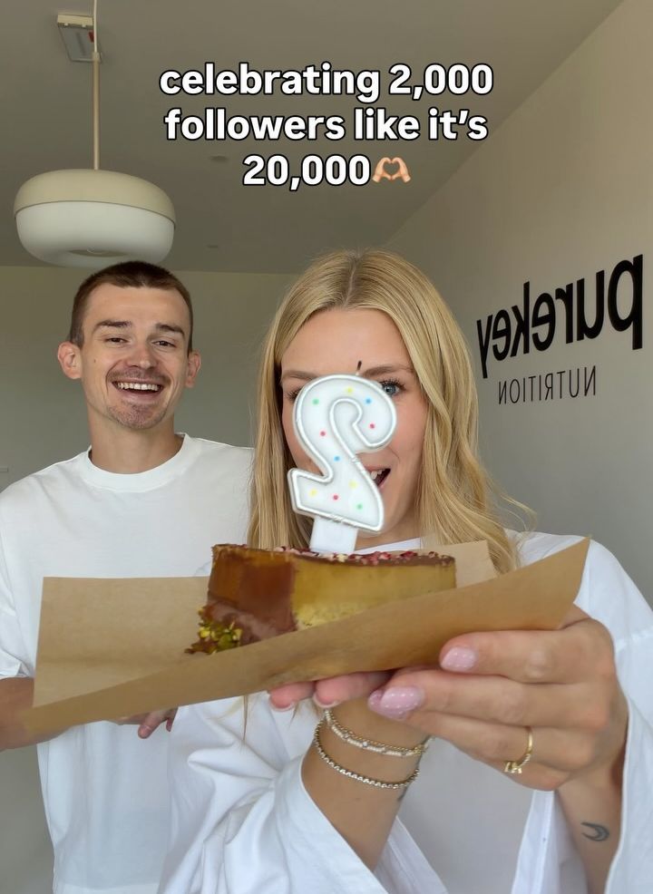Cake with a number two candle, celebrating 2,000 followers